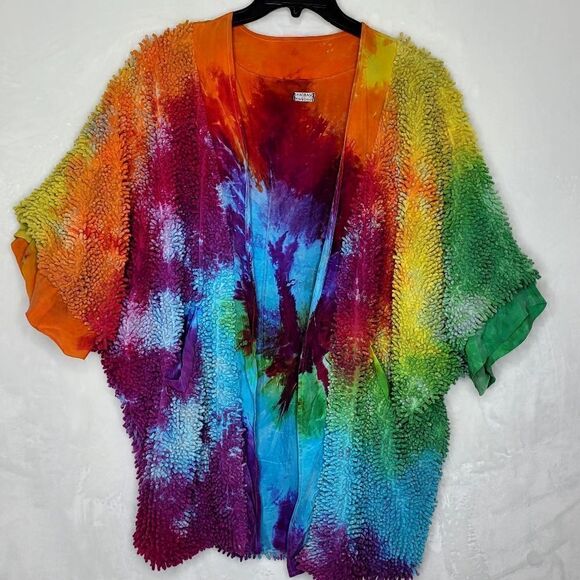 SHAGBAGG Tie Dye Shagbomb Silk Lined Jacket Size Medium - Picture 1 of 15